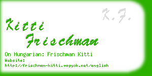 kitti frischman business card